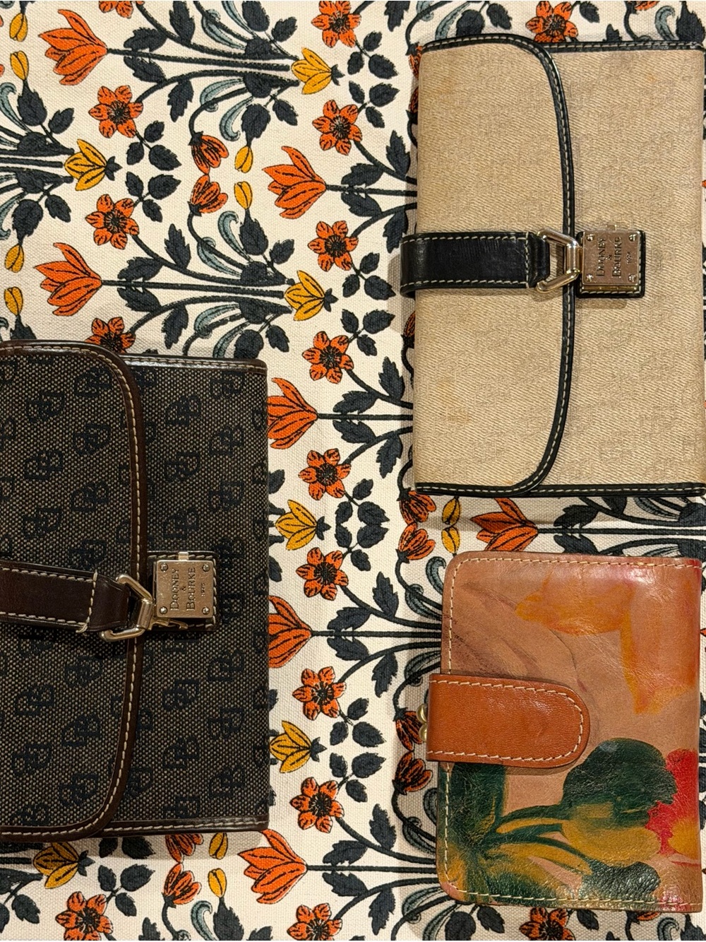 Dooney & Bourke Brown and Tan Wallets Trio